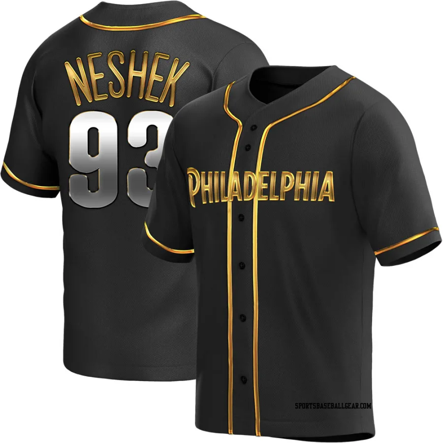 Pat Neshek Youth Philadelphia Phillies Black Golden Replica Alternate Jersey
