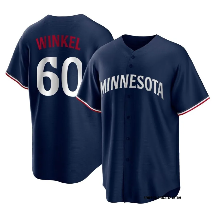 Pat Winkel Men's Minnesota Twins Navy Replica Alternate Jersey