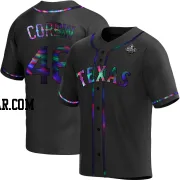 Patrick Corbin Men's Texas Rangers Black Holographic Replica Alternate 2023 World Series Jersey