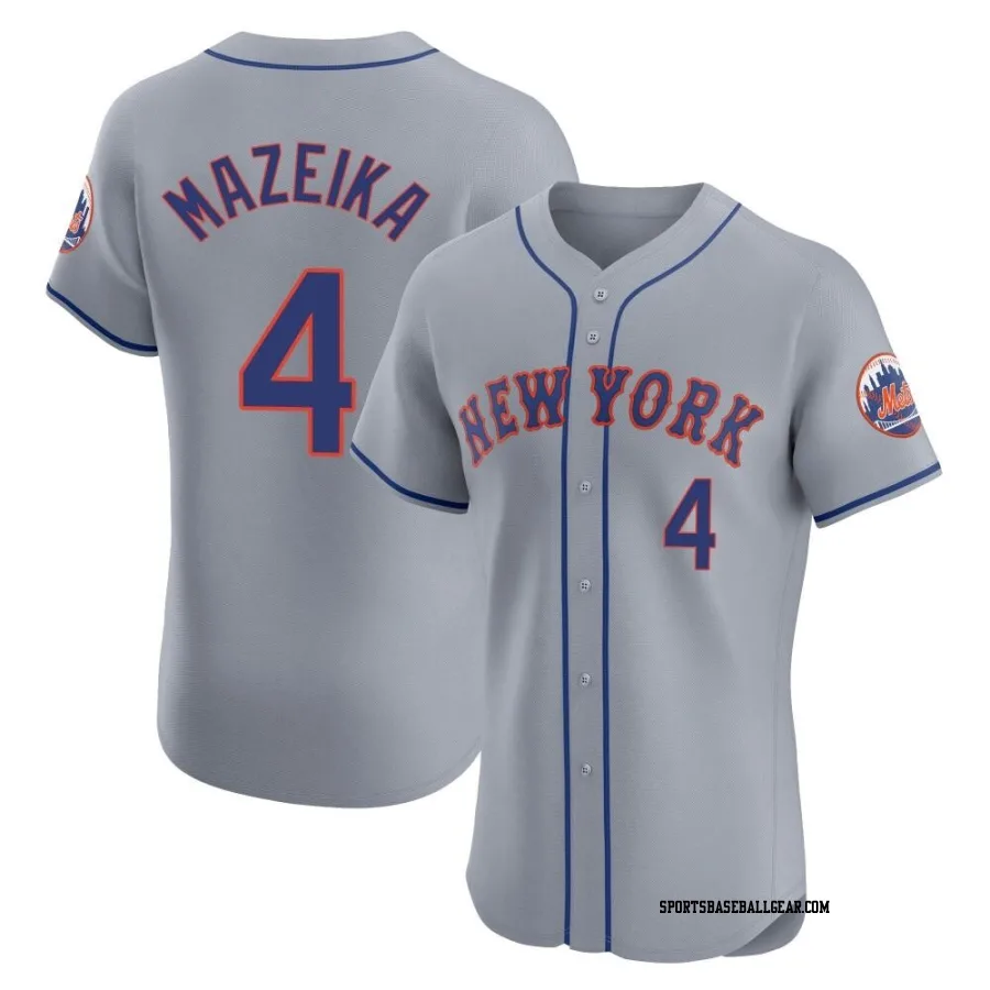 Patrick Mazeika Men's New York Mets Gray Elite Road Jersey
