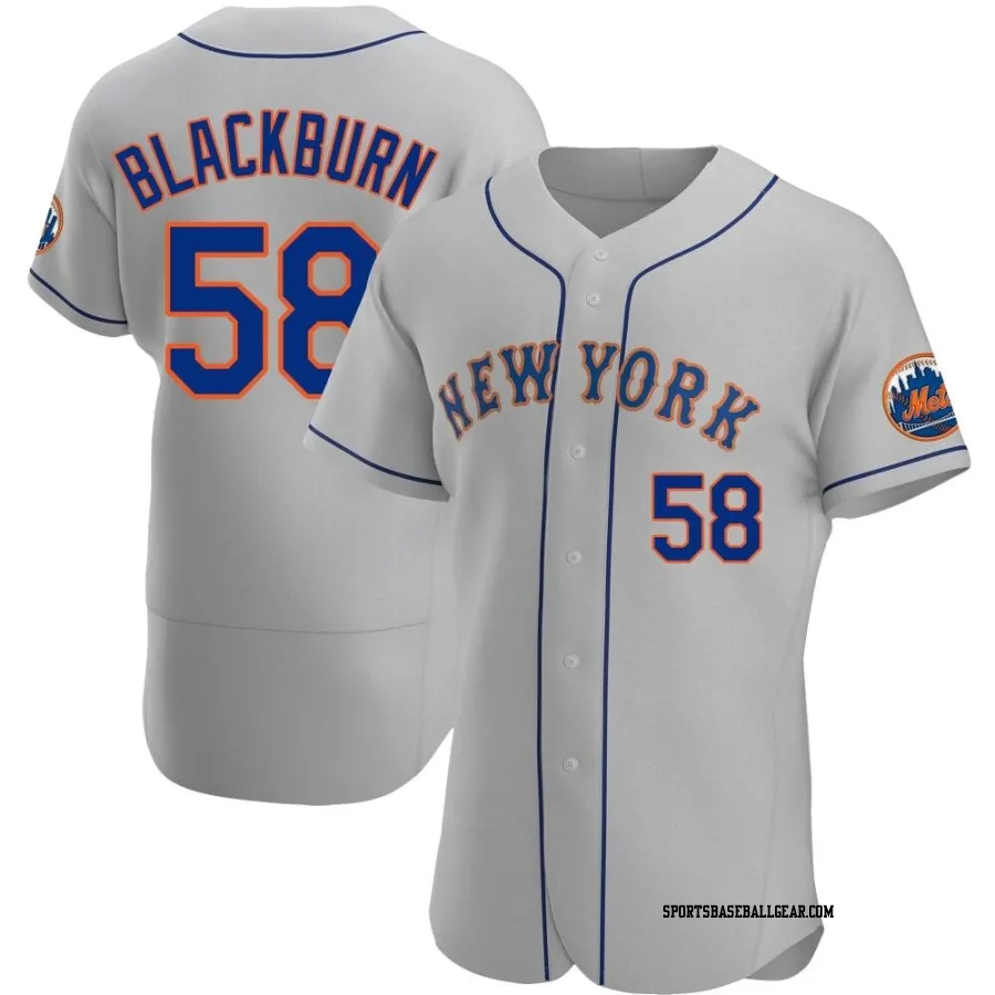 Paul Blackburn Men's New York Mets Gray Authentic Road Jersey