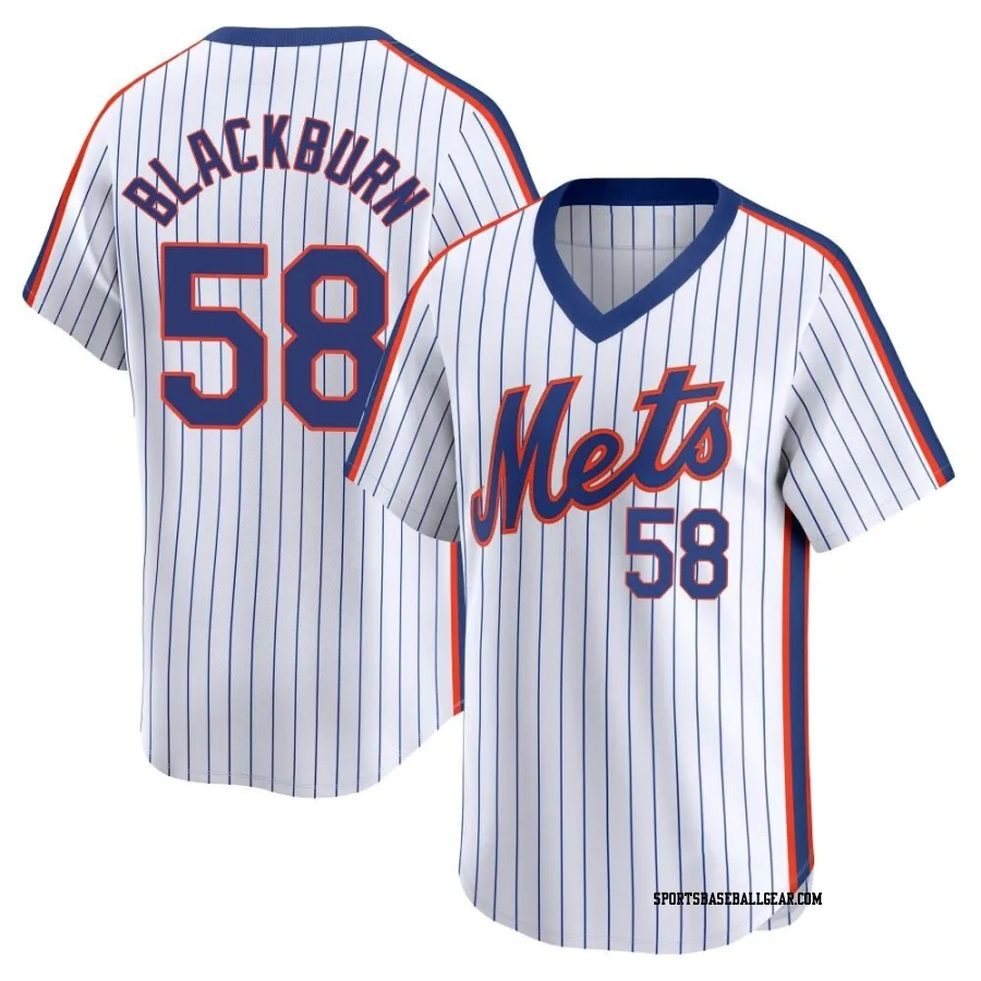 Paul Blackburn Men's New York Mets White Limited Cooperstown Collection Jersey