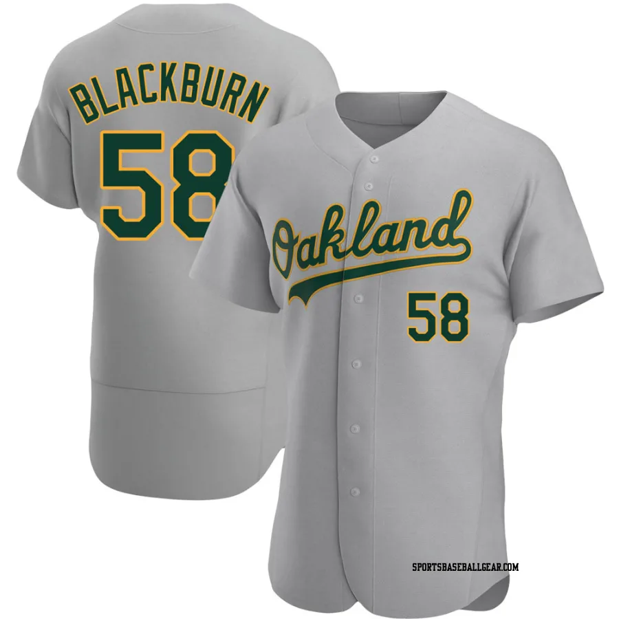 Paul Blackburn Men's Oakland Athletics Gray Authentic Road Jersey