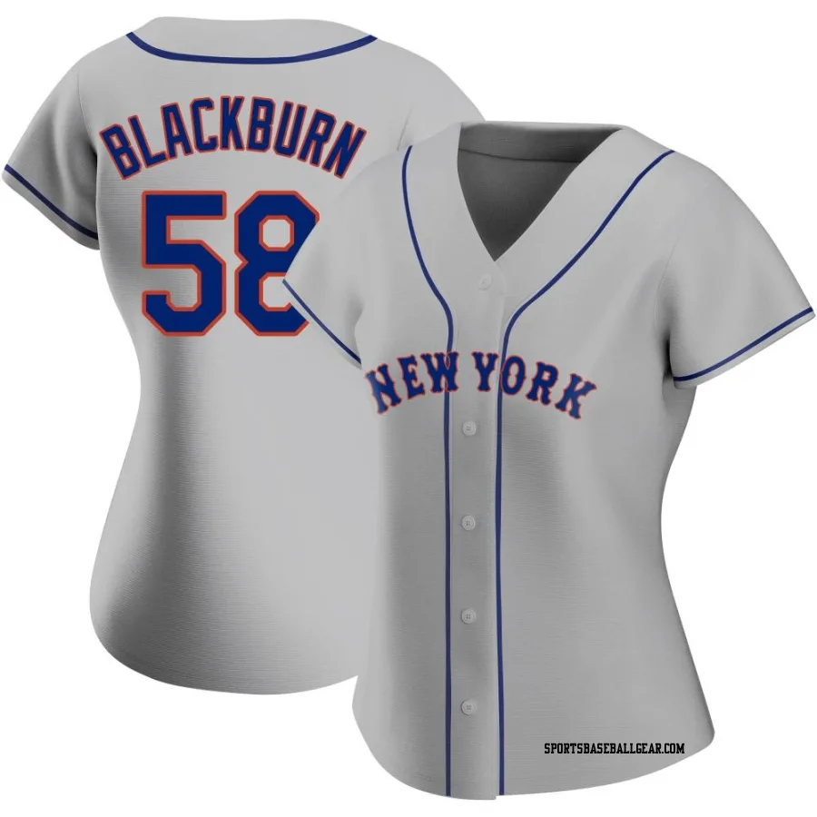 Paul Blackburn Women's New York Mets Gray Authentic Road Jersey
