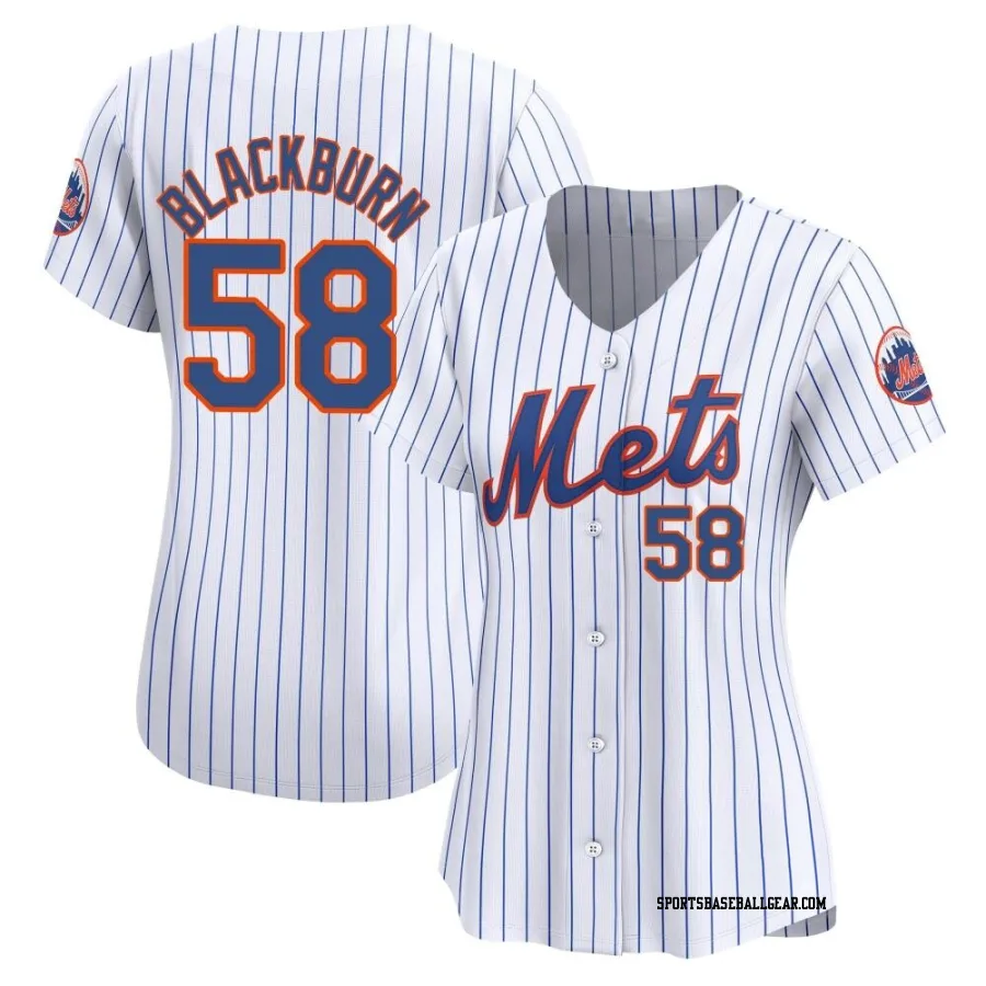 Paul Blackburn Women's New York Mets White Limited Home Jersey