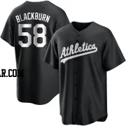 Paul Blackburn Youth Oakland Athletics Black/White Replica Jersey