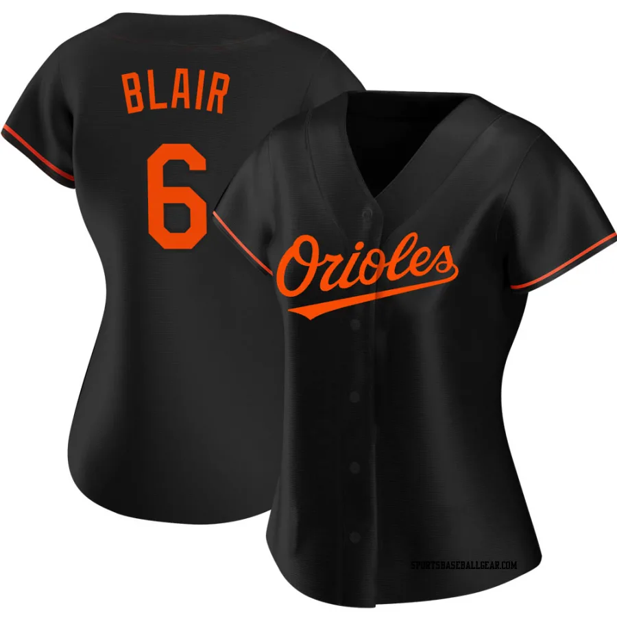 Paul Blair Women's Baltimore Orioles Black Replica Alternate Jersey