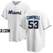 Paul Campbell Men's Miami Marlins White Replica Home Jersey