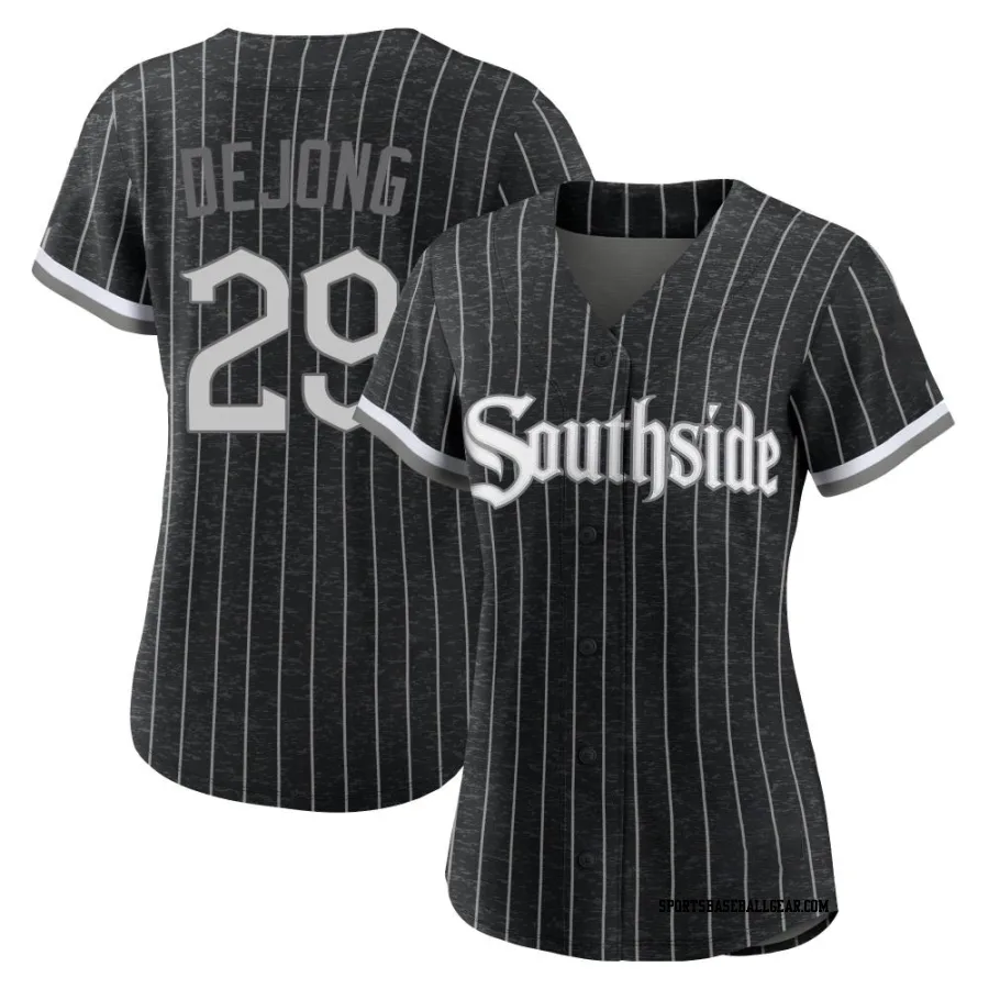 Paul DeJong Women's Chicago White Sox Black Authentic 2021 City Connect Jersey