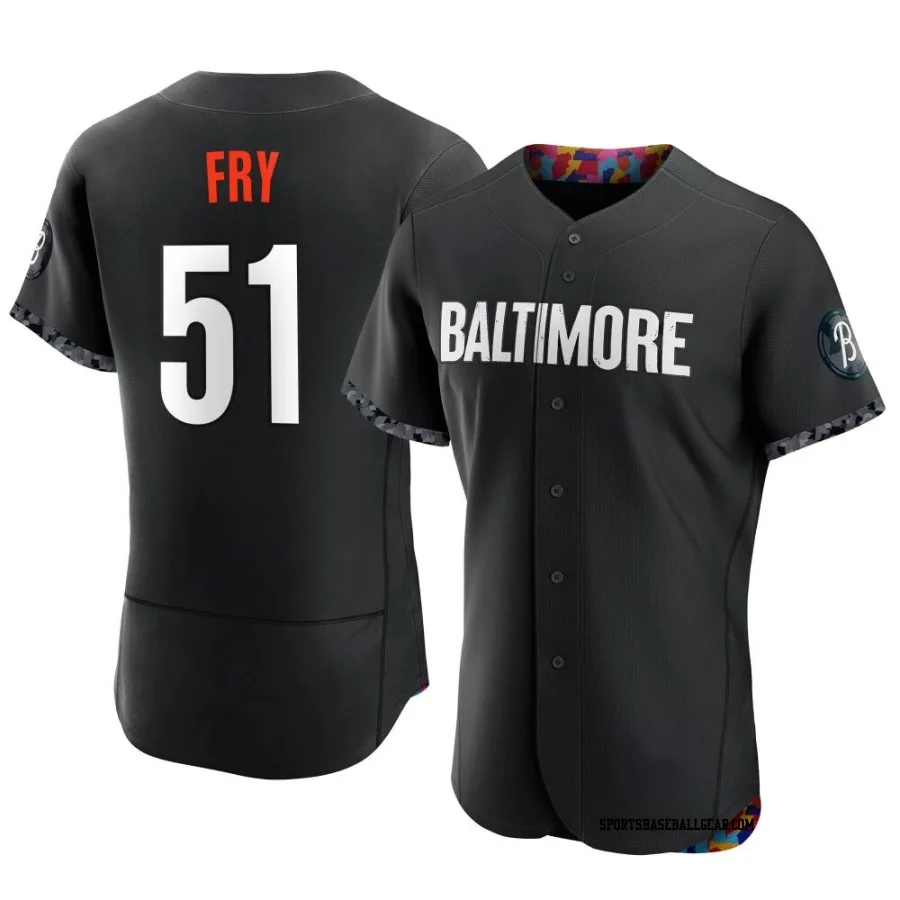 Paul Fry Men's Baltimore Orioles Black Authentic 2023 City Connect Jersey