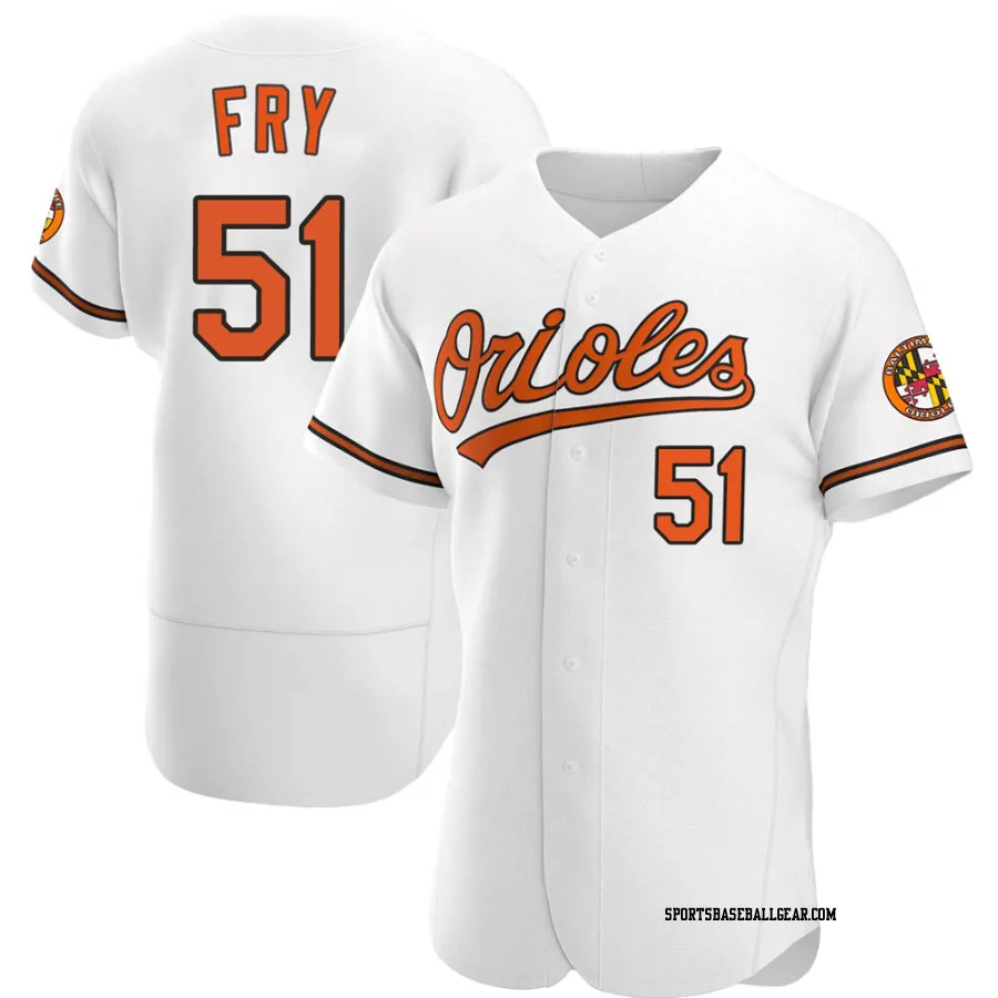 Paul Fry Men's Baltimore Orioles White Authentic Home Jersey