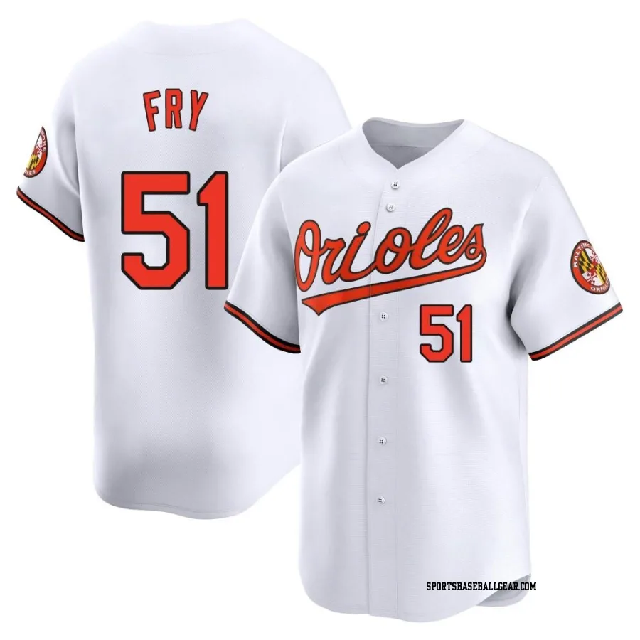 Paul Fry Men's Baltimore Orioles White Limited Home Jersey