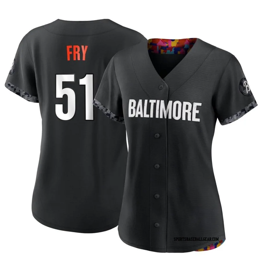 Paul Fry Women's Baltimore Orioles Black Authentic 2023 City Connect Jersey
