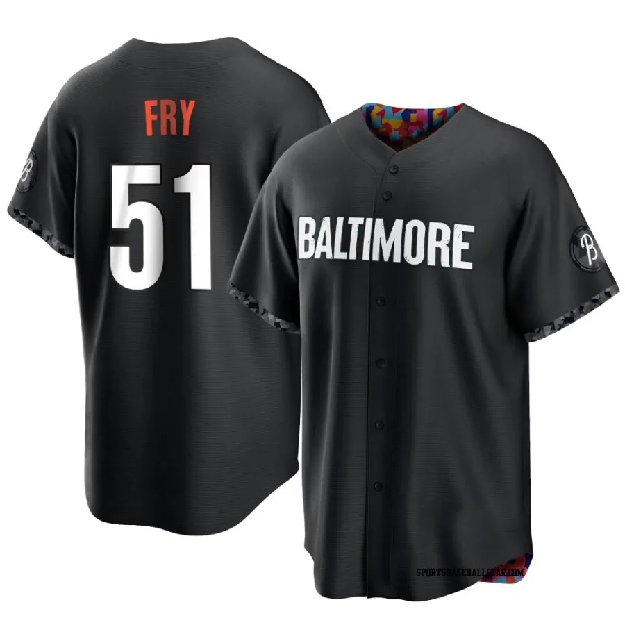 Paul Fry Youth Baltimore Orioles Black Replica 2023 City Connect Jersey