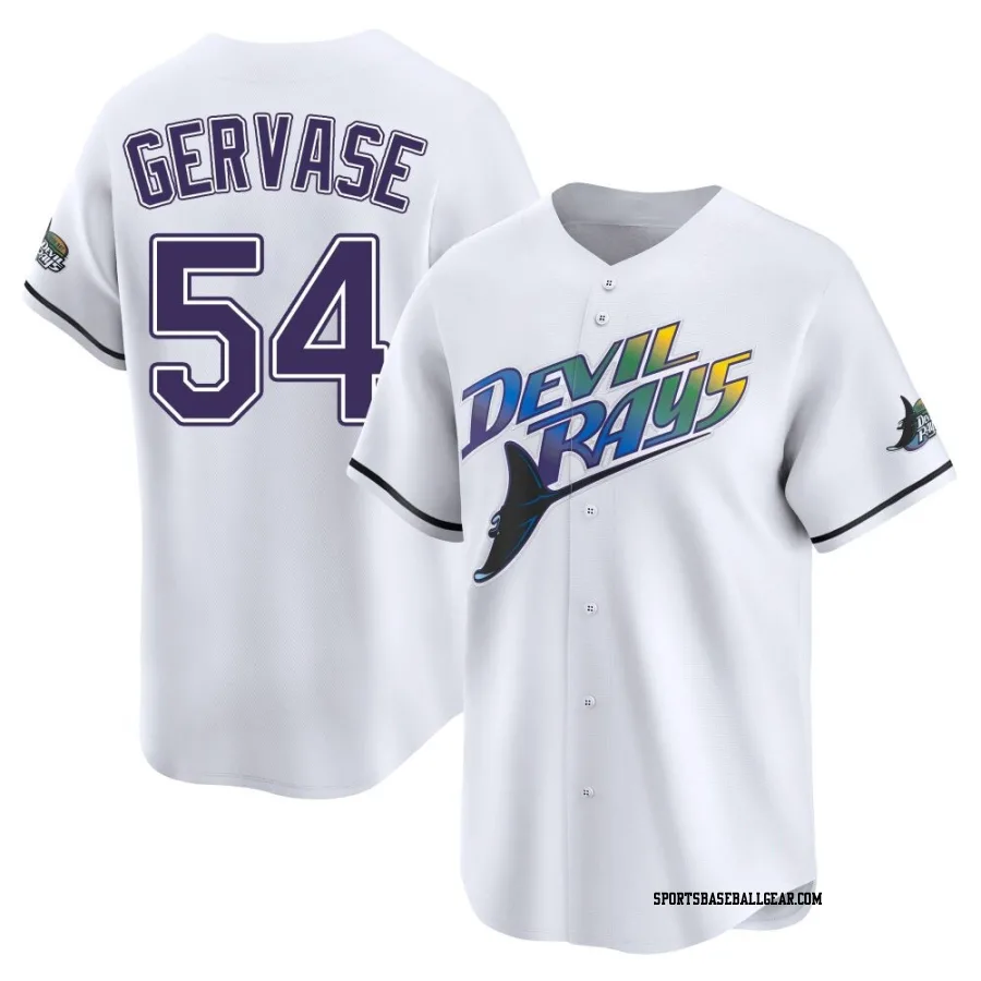 Paul Gervase Youth Tampa Bay Rays White Limited Throwback Cooperstown Jersey