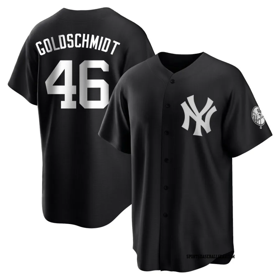 Paul Goldschmidt Men's New York Yankees Black/White Replica Jersey