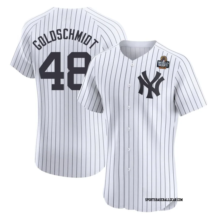 Paul Goldschmidt Men's New York Yankees White Elite Home 2024 World Series Jersey