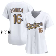 Paul Loduca Women's Los Angeles Dodgers Gold Limited White 2025 Collection Jersey
