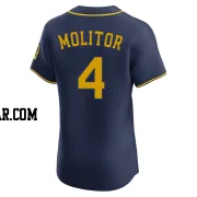 Paul Molitor Men's Milwaukee Brewers Navy Elite Alternate Jersey