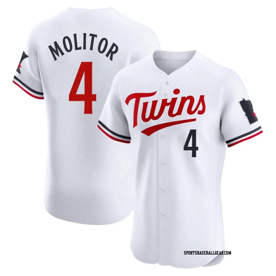 Paul Molitor Men's Minnesota Twins White Elite Home Jersey