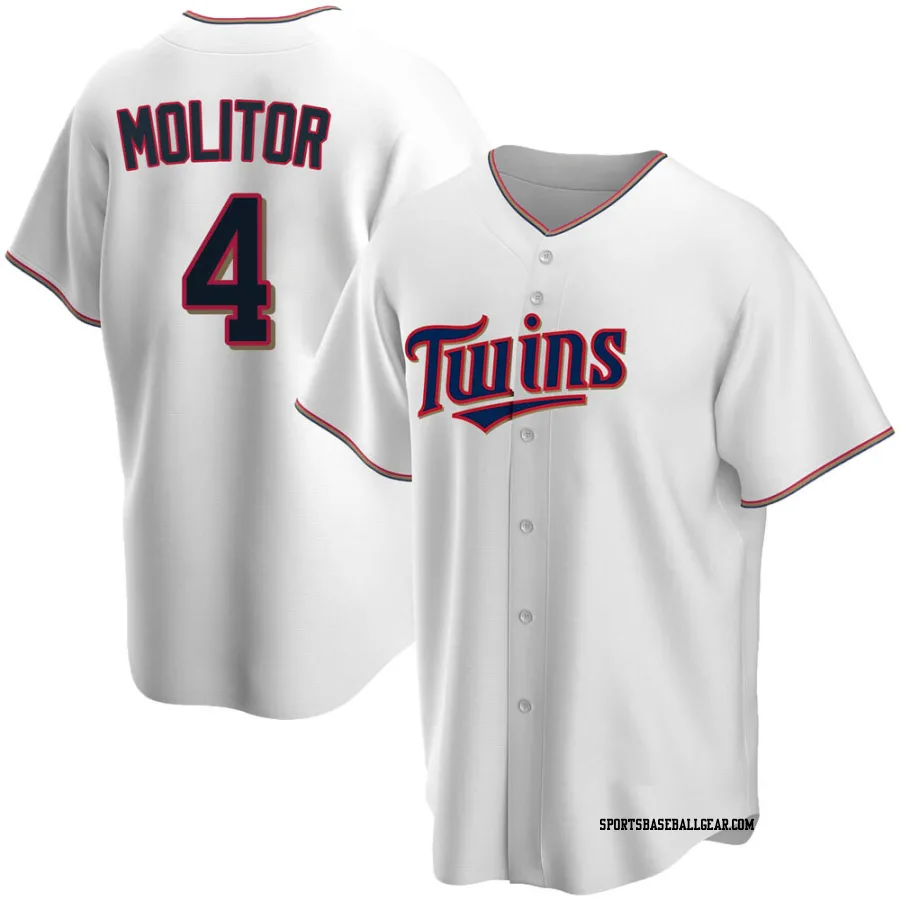 Paul Molitor Men's Minnesota Twins White Replica Home Jersey