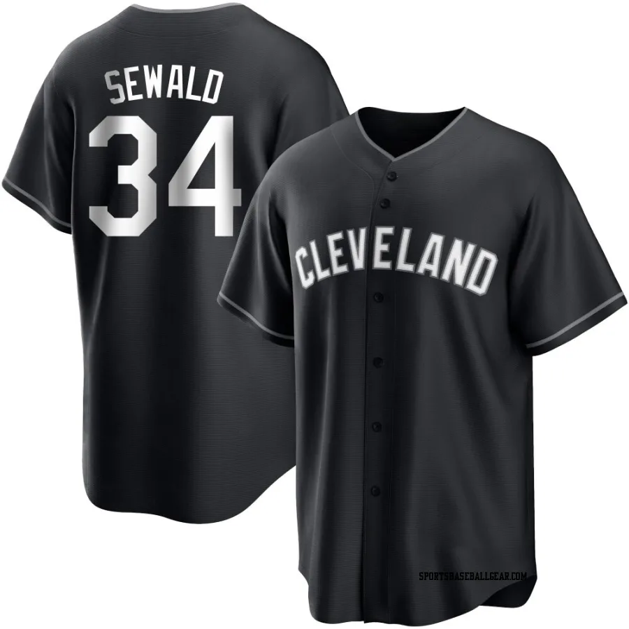 Paul Sewald Men's Cleveland Guardians Black/White Replica Jersey