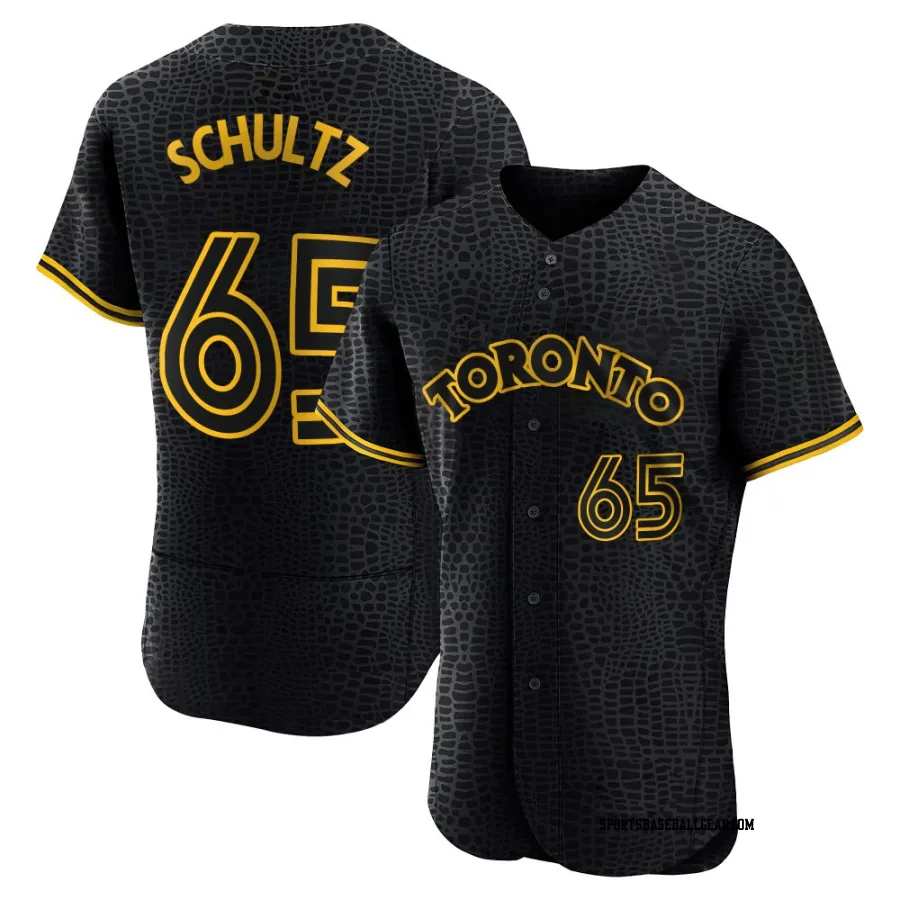 Paxton Schultz Men's Toronto Blue Jays Black Authentic Snake Skin City Jersey