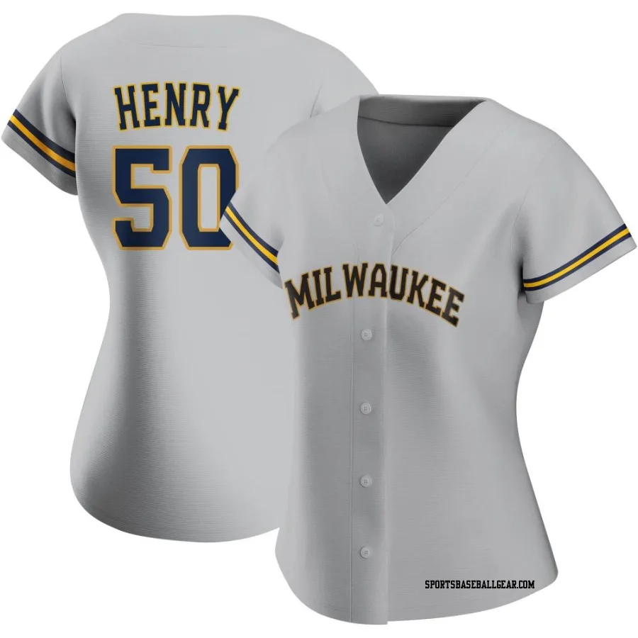 Payton Henry Women's Milwaukee Brewers Gray Replica Road Jersey