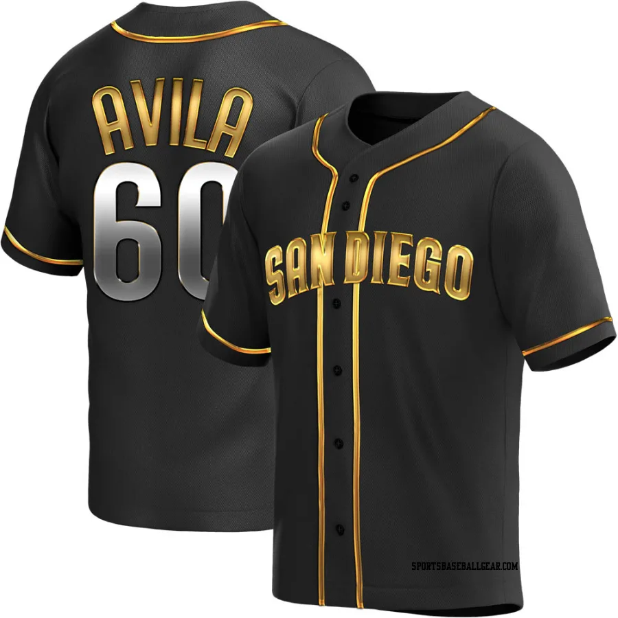 Pedro Avila Youth San Diego Padres Black Golden Replica Alternate Jersey