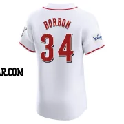 Pedro Borbon Men's Cincinnati Reds White Elite Home Patch Jersey