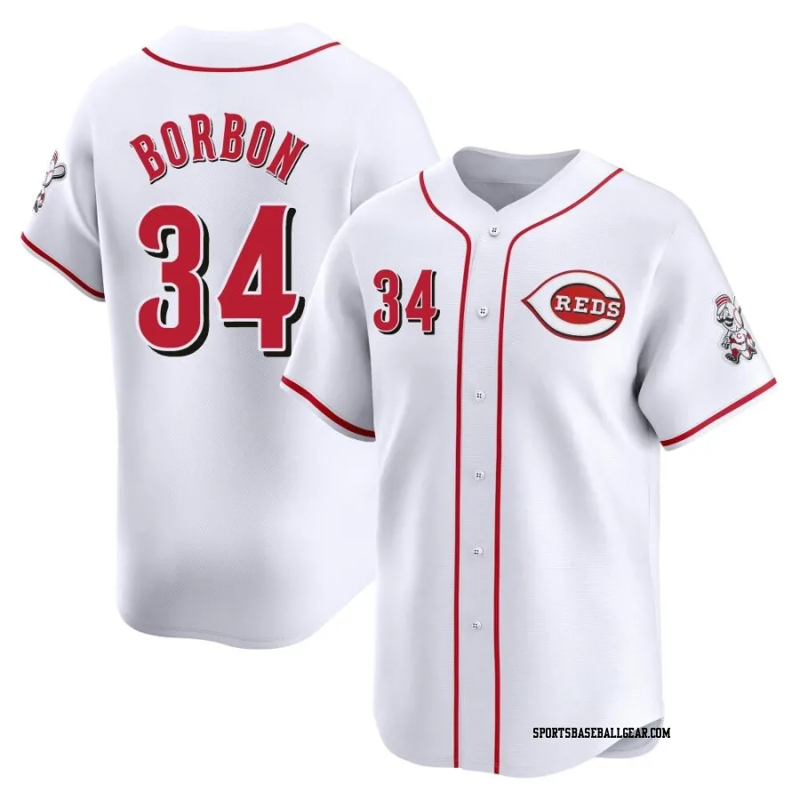 Pedro Borbon Men's Cincinnati Reds White Limited Home Jersey