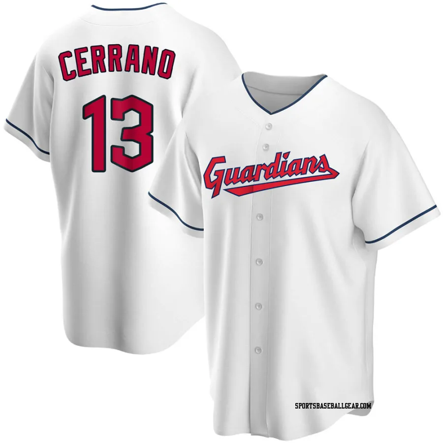 Pedro Cerrano Men's Cleveland Guardians White Replica Home Jersey