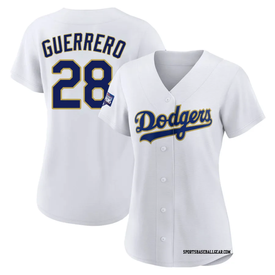 Pedro Guerrero Women's Los Angeles Dodgers White/Gold Authentic 2021 Gold Program Player Jersey