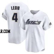 Pedro Leon Men's Houston Astros White Limited Throwback Cooperstown Collection Jersey