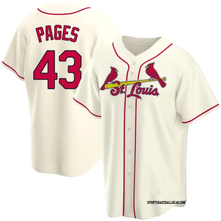Pedro Pages Men's St. Louis Cardinals Cream Replica Alternate Jersey
