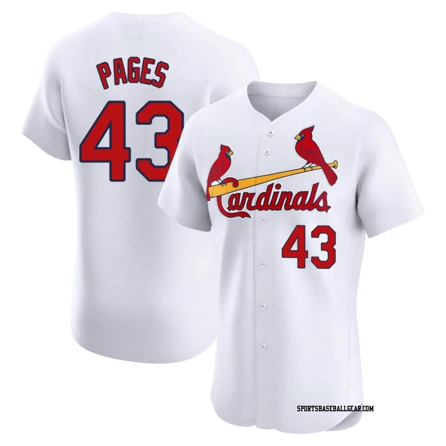 Pedro Pages Men's St. Louis Cardinals White Elite Home Jersey