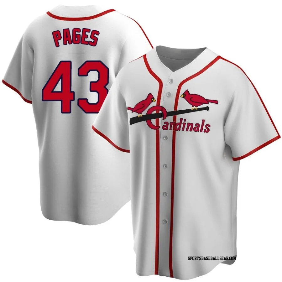 Pedro Pages Youth St. Louis Cardinals White Home Cooperstown Collection Jersey
