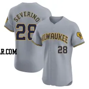 Pedro Severino Men's Milwaukee Brewers Gray Elite Road Jersey