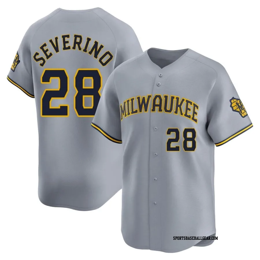 Pedro Severino Youth Milwaukee Brewers Gray Limited Away Jersey