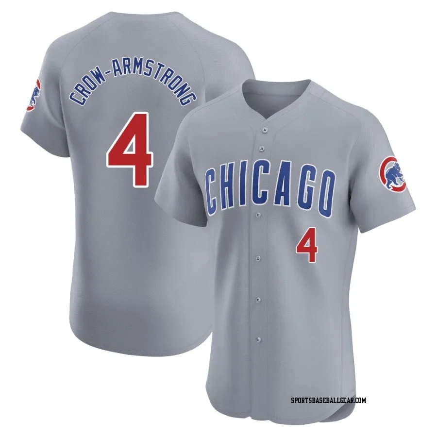 Pete Crow-Armstrong Men's Chicago Cubs Gray Elite Road Jersey
