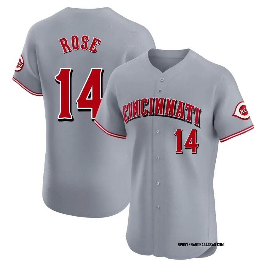 Pete Rose Men's Cincinnati Reds Gray Elite Road Jersey