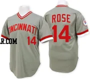Pete Rose Men's Cincinnati Reds Grey Replica Throwback Jersey