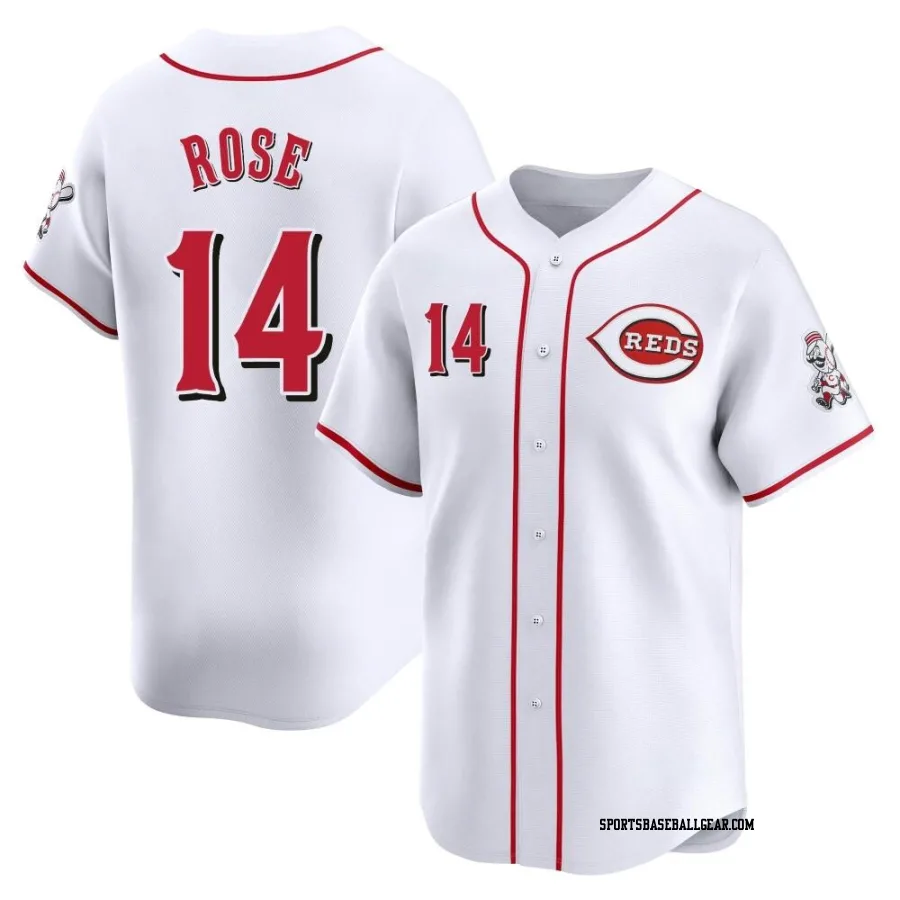 Pete Rose Men's Cincinnati Reds White Limited Home Jersey