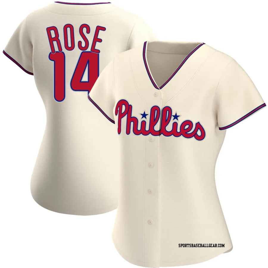 Pete Rose Women's Philadelphia Phillies Cream Authentic Alternate Jersey