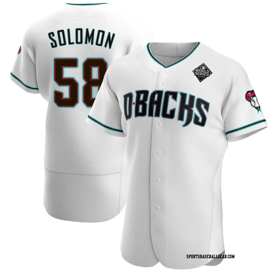 Peter Solomon Men's Arizona Diamondbacks White Authentic Teal Alternate 2023 World Series Jersey