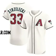 Peter Strzelecki Men's Arizona Diamondbacks Cream Elite Home Patch Jersey