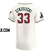 Peter Strzelecki Men's Arizona Diamondbacks Cream Elite Home Patch Jersey
