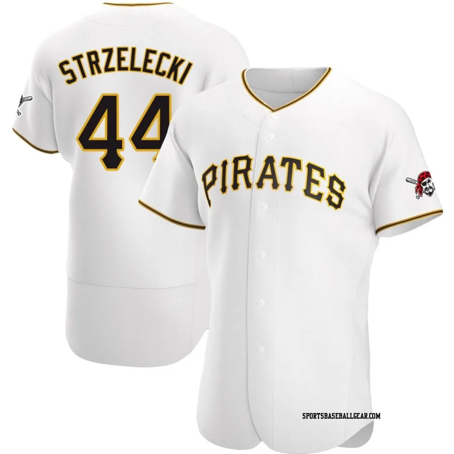 Peter Strzelecki Men's Pittsburgh Pirates White Authentic Home Jersey