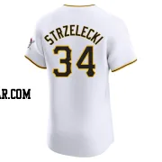 Peter Strzelecki Men's Pittsburgh Pirates White Elite Home Jersey