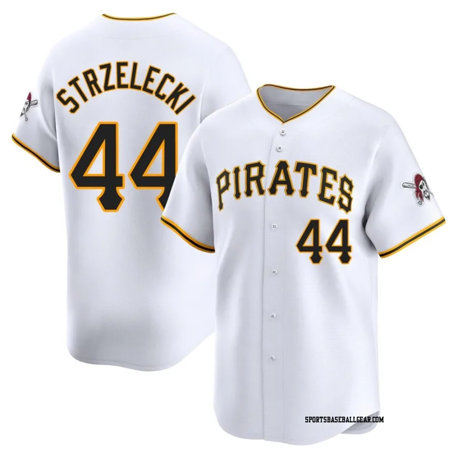 Peter Strzelecki Men's Pittsburgh Pirates White Limited Home Jersey